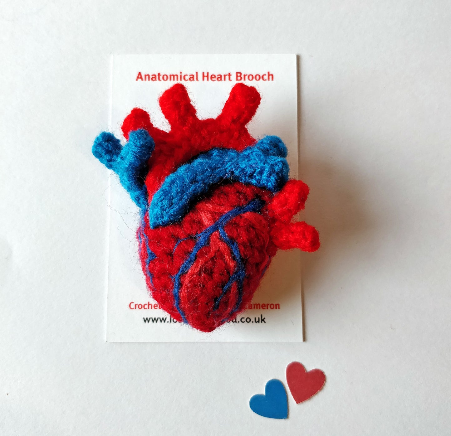 Anatomical Heart Brooch- Classic Red