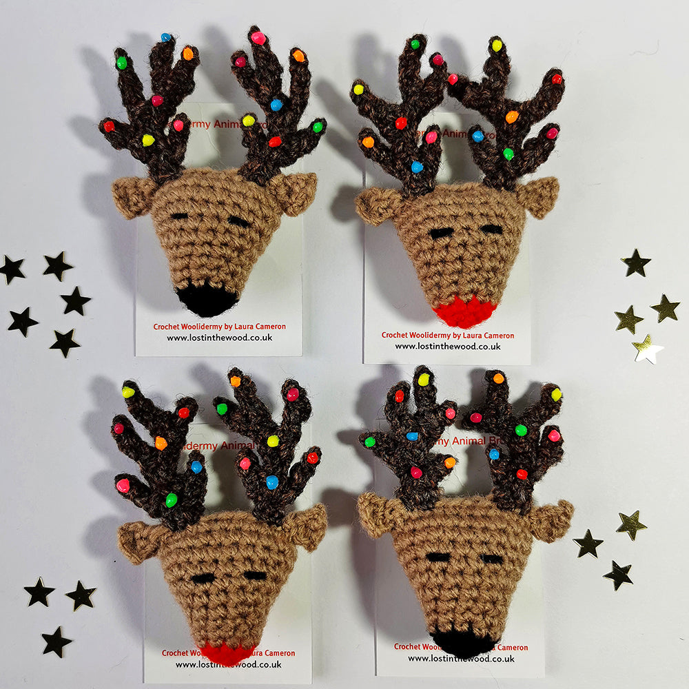 Reindeer With Baubles Brooch