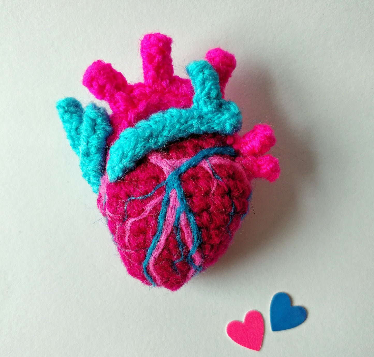 Anatomical Heart Brooch- Hot Pinks