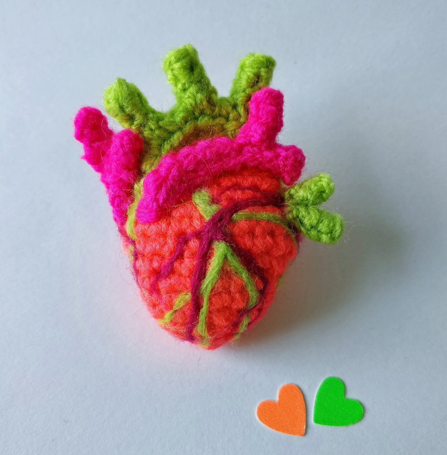 Anatomical Heart Brooch- Neon