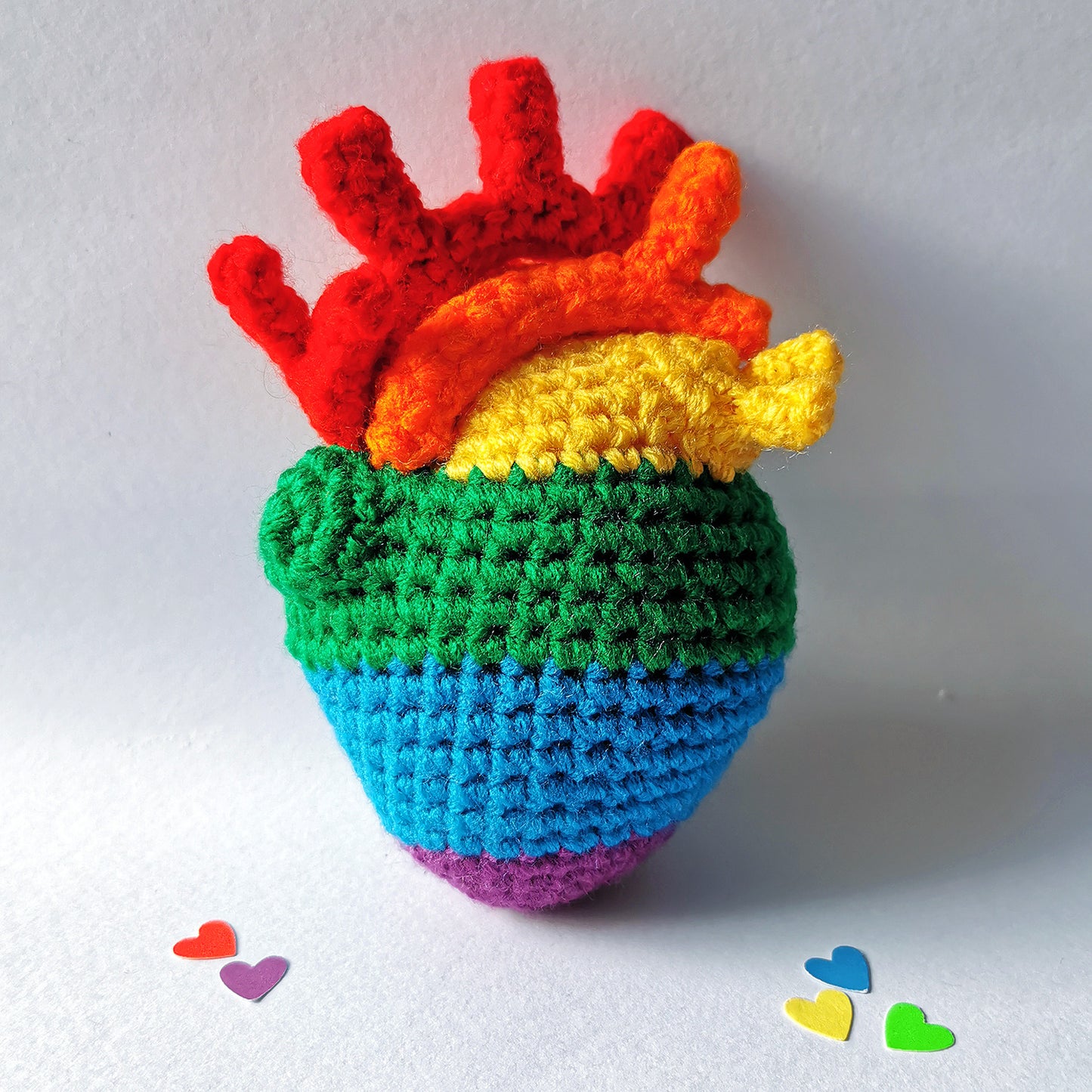 Anatomical Medium Heart- Rainbow Flag