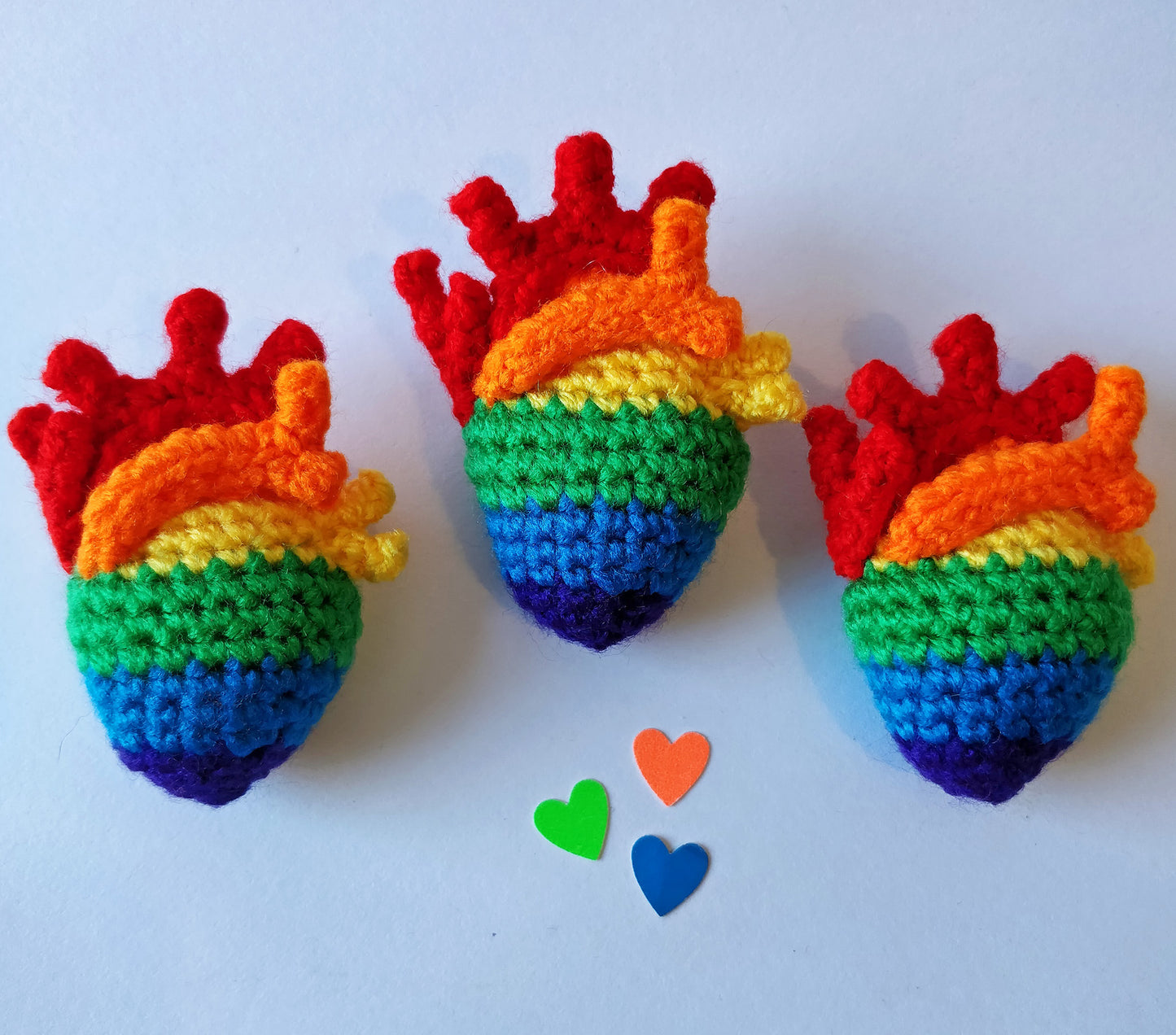 Anatomical Heart Brooch- Rainbow Flag